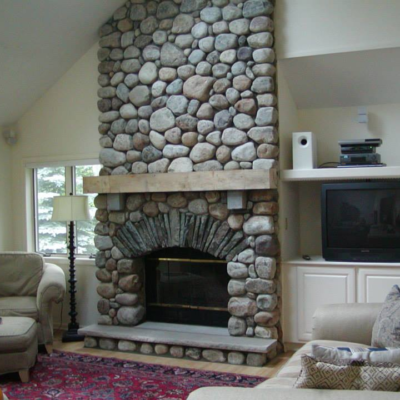 Glacier Stone Fireplace