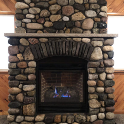 Cobble Stone Fireplace