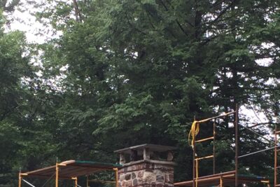 Chimney is falling apart with water infiltration