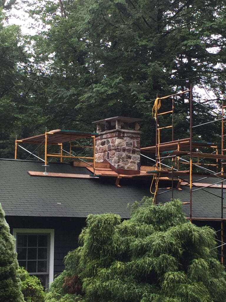 Chimney is falling apart with water infiltration