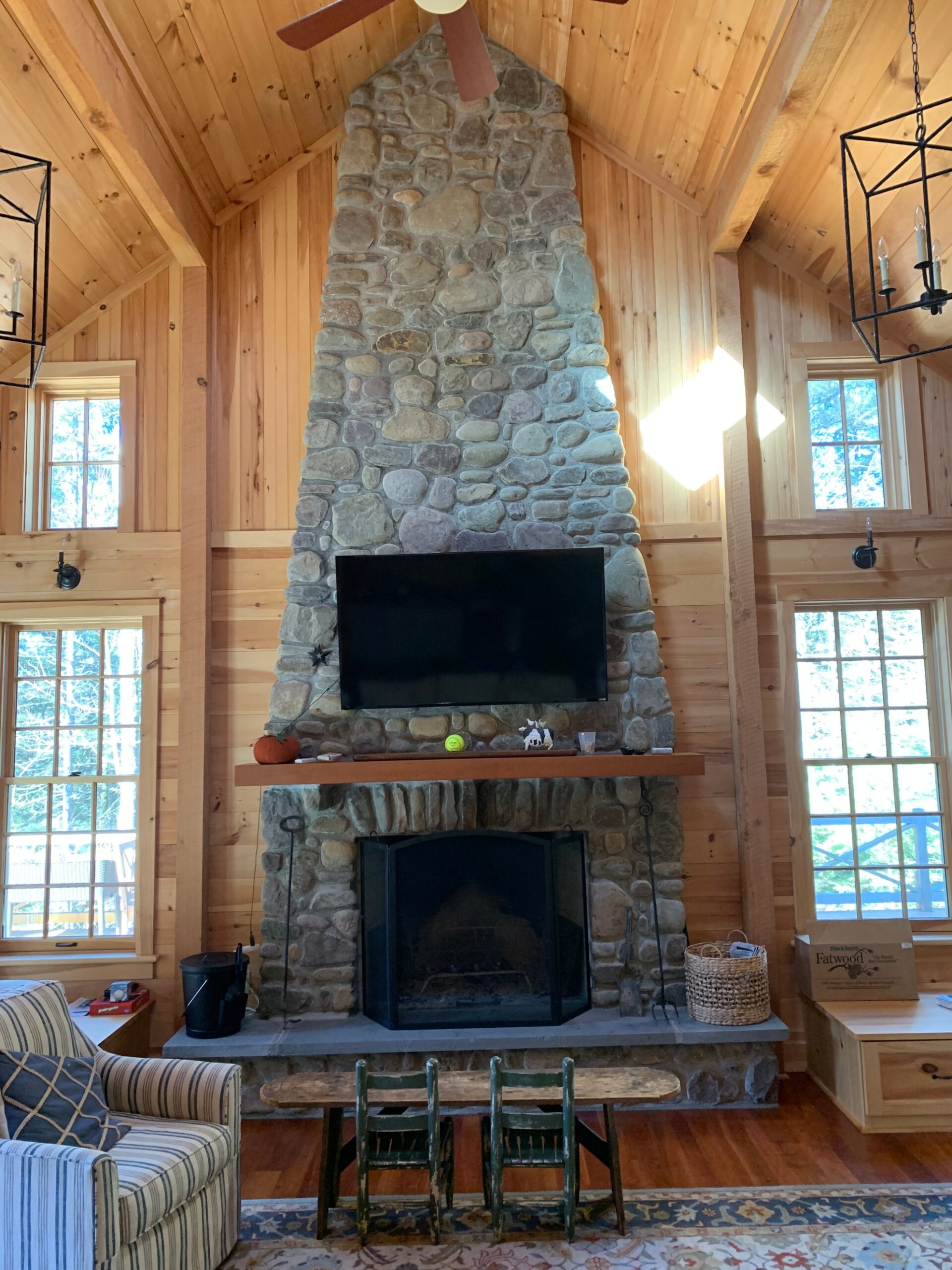 Great Room Fireplace: Natural Field Stone