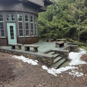 Installed stone benched