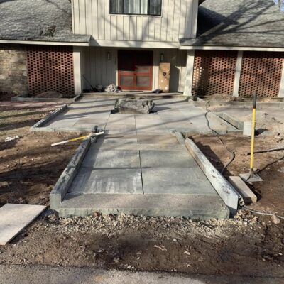Bluestone patio and planters